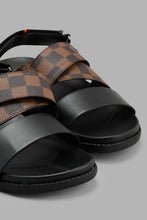 Load image into Gallery viewer, Redtag-Black-Colour-Block-Sandal-With-Backstrap-Sandals-Men&#39;s-
