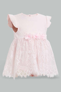 Redtag-Pink-Rose-Embelished-Tutu-Dress-Dresses-Baby-0 to 12 Months