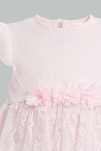 Redtag-Pink-Rose-Embelished-Tutu-Dress-Dresses-Baby-0 to 12 Months