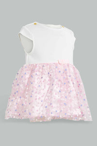 Redtag-Pink-Jacquard-Tutu-Dress-Dresses-Baby-0 to 12 Months