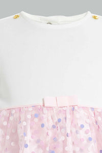 Redtag-Pink-Jacquard-Tutu-Dress-Dresses-Baby-0 to 12 Months