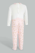 Load image into Gallery viewer, Redtag-Pink-And-White-Foil-Print-Sleep-Suit-With-Hat-Sleepsuits-Baby-0 to 12 Months
