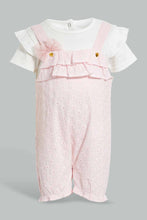 Load image into Gallery viewer, Redtag-Pink-Broidery-Anglis-Romper-With-Head-Band-Rompers-Baby-0 to 12 Months
