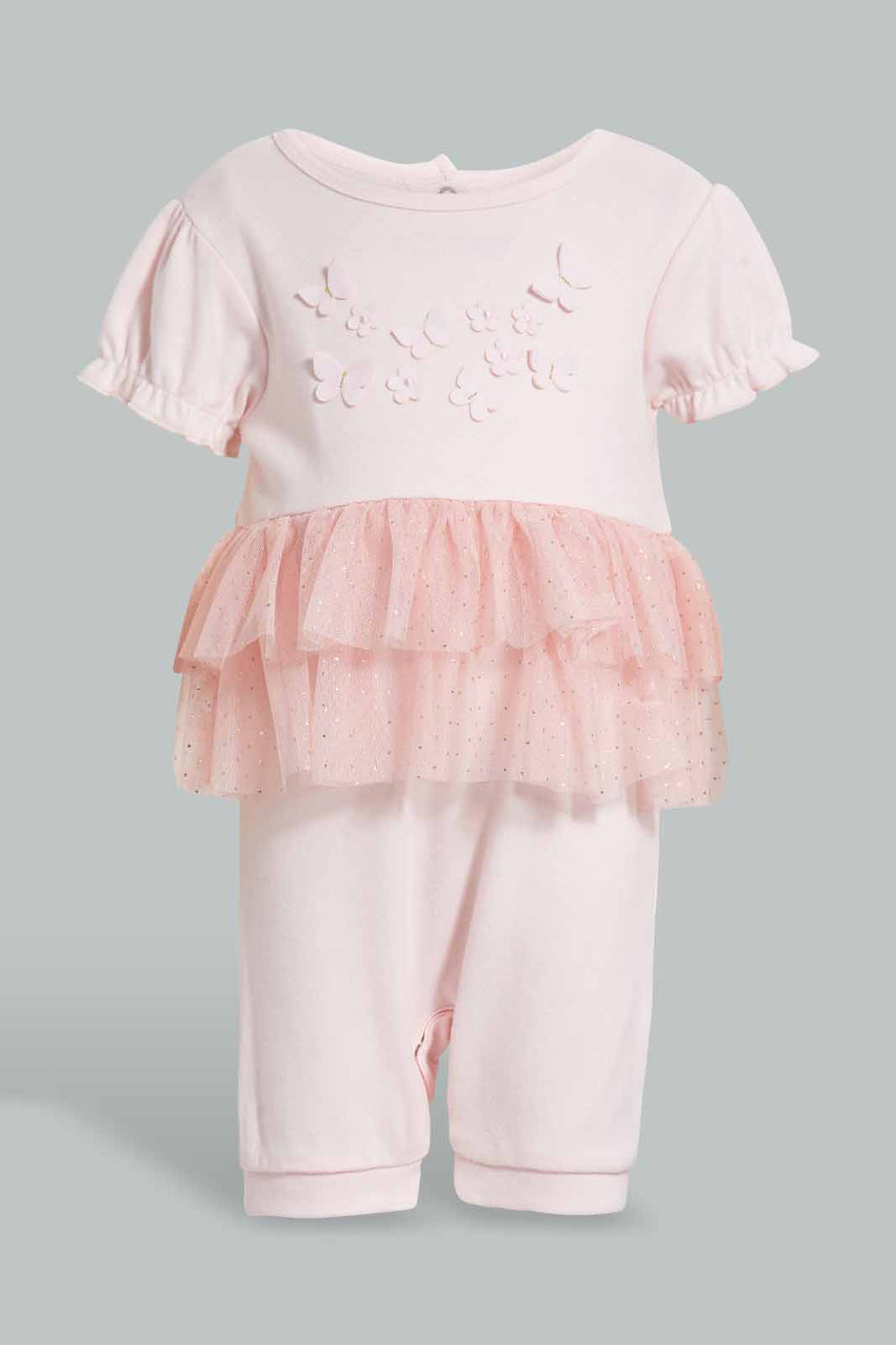 Redtag-Pink-Tutu-Romper-Rompers-Baby-0 to 12 Months