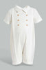 Redtag-White-Romper-With-Hat-Rompers-Baby-0 to 12 Months