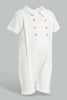 Redtag-White-Romper-With-Hat-Rompers-Baby-0 to 12 Months