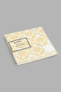 Redtag-Gold-Floral-Paper-Napkins-(20-Piece)-Napkins-Home-Dining-