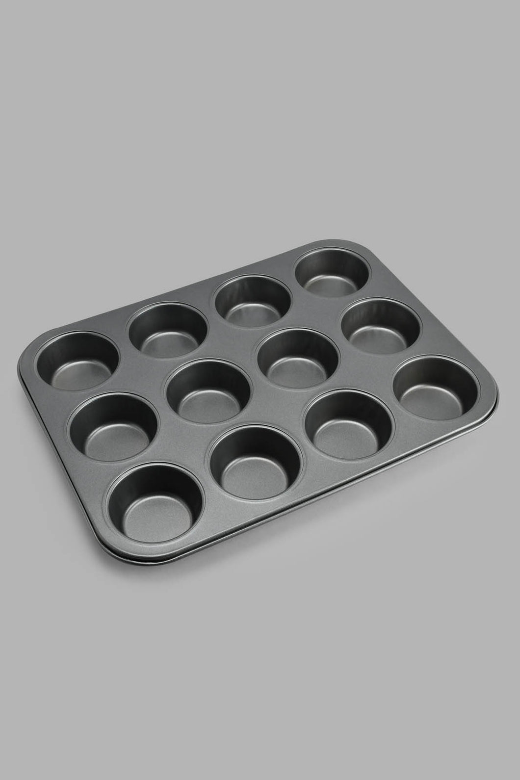 Redtag-Grey-12Cups-Muffin-Pan-Bakeware-Home-Dining-