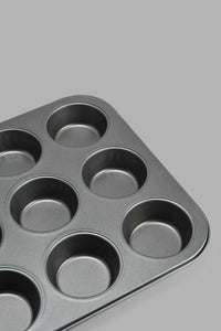 Redtag-Grey-12Cups-Muffin-Pan-Bakeware-Home-Dining-