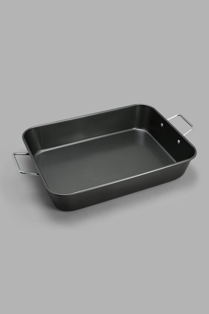 Redtag-Grey-Roast-Pan-With-Handle-Bakeware-Home-Dining-