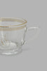 Clear Glass Floral Tea Cup And Ceramic Saucer