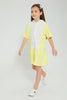 Redtag-Yellow-Color-Block-Dress-Dresses-Girls-2 to 8 Years