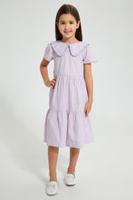 تنزيل الصورة على معرض الصور، Redtag-Lilac-Tiered-Maxi-Dress-Dresses-Girls-2 to 8 Years
