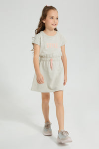 Redtag-Beige-Chest-Print-Dress-Colour:Beige,-Filter:Girls-(2-to-8-Yrs),-Girls-Dresses,-New-In,-New-In-GIR,-Non-Sale,-S22B,-Section:Kidswear-Girls-2 to 8 Years