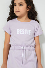 تنزيل الصورة على معرض الصور، Redtag-Lilac-Chest-Print-Dress-Dresses-Girls-2 to 8 Years
