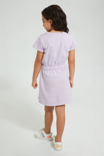تنزيل الصورة على معرض الصور، Redtag-Lilac-Chest-Print-Dress-Dresses-Girls-2 to 8 Years
