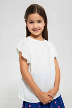 Load image into Gallery viewer, Redtag-White-Lace-Neck-Blouse-Blouses-Girls-2 to 8 Years
