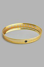 تنزيل الصورة على معرض الصور، Redtag-Gold-Ribbed-Oval-Tray-With-Mirror-Trays-Home-Decor-
