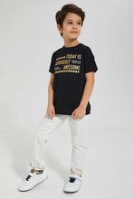 تنزيل الصورة على معرض الصور، Redtag-White-Reverse-Print-Jean-Jeans-Jogger-Fit-Boys-2 to 8 Years
