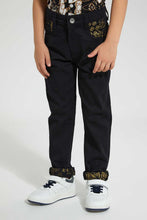 تنزيل الصورة على معرض الصور، Redtag-Black-Reverse-Print-Jean-Jeans-Jogger-Fit-Boys-2 to 8 Years
