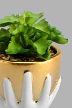 Load image into Gallery viewer, Redtag-Gold-Ceramic-Pot-With-Artificial-Succulent-Artificial-Plants-Home-Decor-
