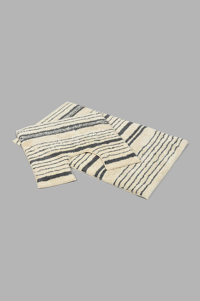 Redtag-Grey--Bath-Mat-Set-(2-Piece)-Bathmats-Home-Bathroom-