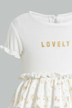 Load image into Gallery viewer, Redtag-White-Foil-Print-Tierd-Dress-Dresses-Baby-0 to 12 Months
