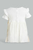 Redtag-White-And-Gold-Star-Bodysuit-Dress-Dresses-Baby-0 to 12 Months