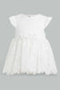 Redtag-White-Rose-Embelished-Tutu-Dress-Dresses-Baby-0 to 12 Months