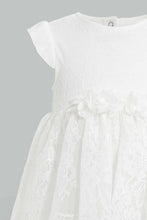 Load image into Gallery viewer, Redtag-White-Rose-Embelished-Tutu-Dress-Dresses-Baby-0 to 12 Months
