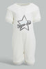 Redtag-White-Born-Super-Star-Romper-Rompers-Baby-0 to 12 Months