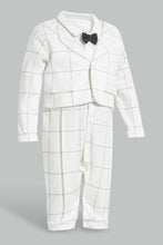 تنزيل الصورة على معرض الصور، Redtag-White-And-Black-Blazer-Romper-Rompers-Baby-0 to 12 Months
