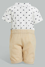 Load image into Gallery viewer, Redtag-Beige-Romper-With-Suspender-Rompers-Baby-0 to 12 Months
