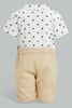 Redtag-Beige-Romper-With-Suspender-Rompers-Baby-0 to 12 Months