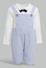 Load image into Gallery viewer, Redtag-White-And-Navy-Longlength-Duangree-Romper-Rompers-Baby-0 to 12 Months
