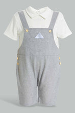 Load image into Gallery viewer, Redtag-White-And-Grey-Duangree-Romper-Rompers-Baby-0 to 12 Months
