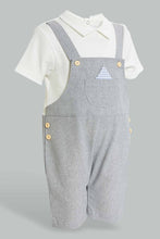 Load image into Gallery viewer, Redtag-White-And-Grey-Duangree-Romper-Rompers-Baby-0 to 12 Months
