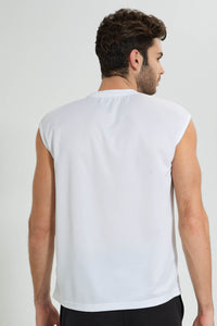 Redtag-White-Sleeveless-T-Shirt-All-Over-Prints-Men's-