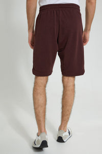 Redtag-Burgundy-Shorts-Active-Shorts-Men's-