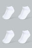 Redtag-White-4Pk-Plain-Ankle-Socks-Ankle-Length-Girls-2 to 8 Years