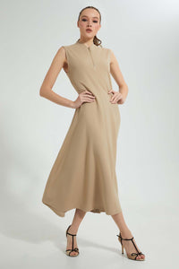 Redtag-Sand-Long-Dress-Dresses-Women's-