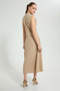 Redtag-Sand-Long-Dress-Dresses-Women's-