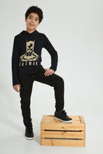 تنزيل الصورة على معرض الصور، Redtag-Black-Batman-Hoody-T-Shirt-Graphic-Prints-Senior-Boys-9 to 14 Years
