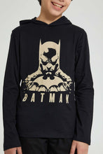 تنزيل الصورة على معرض الصور، Redtag-Black-Batman-Hoody-T-Shirt-Graphic-Prints-Senior-Boys-9 to 14 Years
