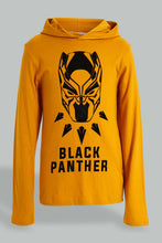 تنزيل الصورة على معرض الصور، Redtag-Mustard-Black-Panther-Hoody-Tee-Graphic-Prints-Senior-Boys-9 to 14 Years
