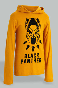 Redtag-Mustard-Black-Panther-Hoody-Tee-Graphic-Prints-Senior-Boys-9 to 14 Years