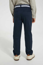 Load image into Gallery viewer, Redtag-Navy-Belted-Chino-Chino-Trousers-Boys-2 to 8 Years
