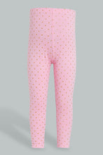 تنزيل الصورة على معرض الصور، Redtag-Pink-Printed-Foil-Legging-Leggings-Infant-Girls-3 to 24 Months

