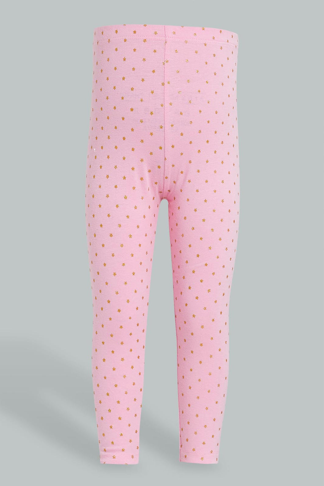 Redtag-Pink-Printed-Foil-Legging-Leggings-Infant-Girls-3 to 24 Months