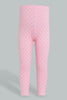 Redtag-Pink-Printed-Foil-Legging-Leggings-Infant-Girls-3 to 24 Months